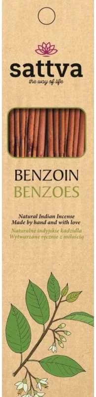 Smilkalų lazdelės Benzoin, Sattva Ayurveda, 15 vnt.