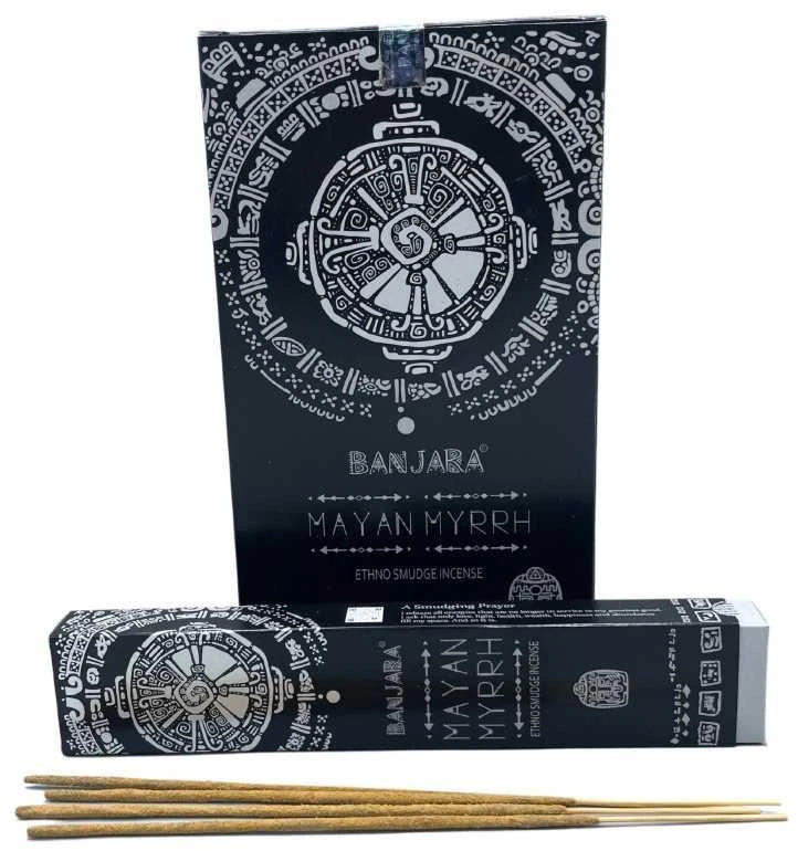 Ancient Wisdom Smilkalų lazdelės Mayan Myrrh, Banjara Tribal, 35g