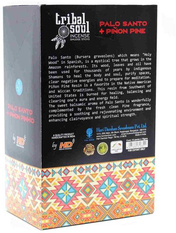 Hari Darshan Smilkalų lazdelės Palo Santo Pinon Pine, Tribal Soul, 15g