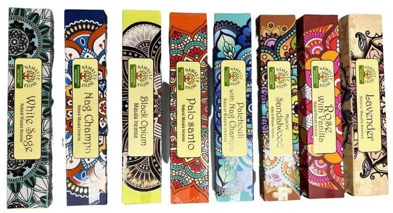 Orkay Smilkalų lazdelės Rose Vanilla Mandala Masala, Namaste India, 15g