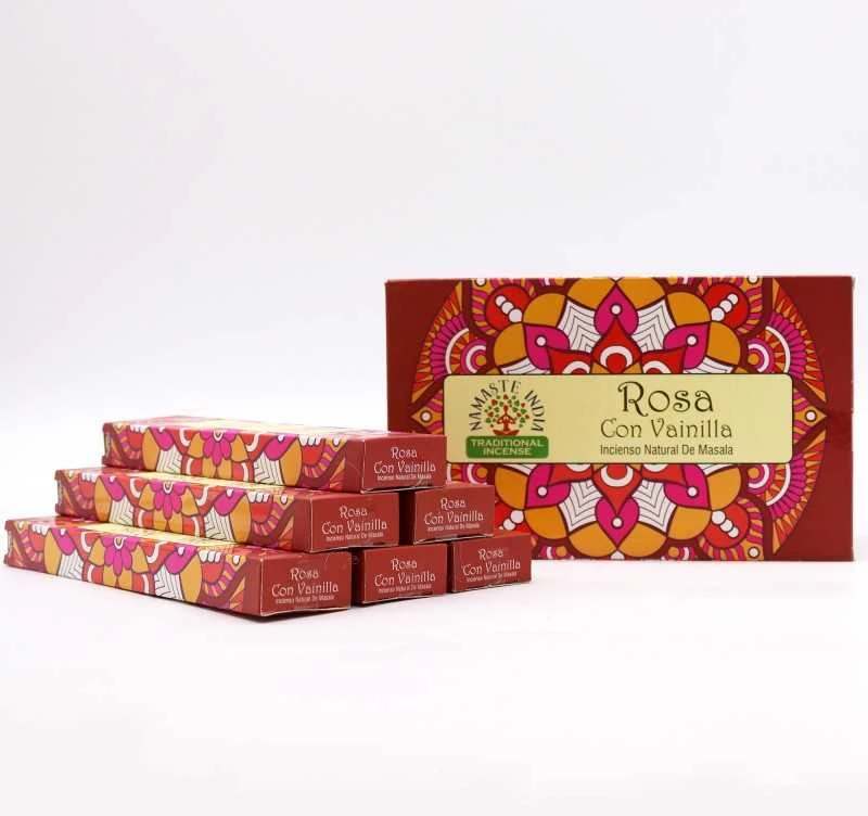 Orkay Smilkalų lazdelės Rose Vanilla Mandala Masala, Namaste India, 15g