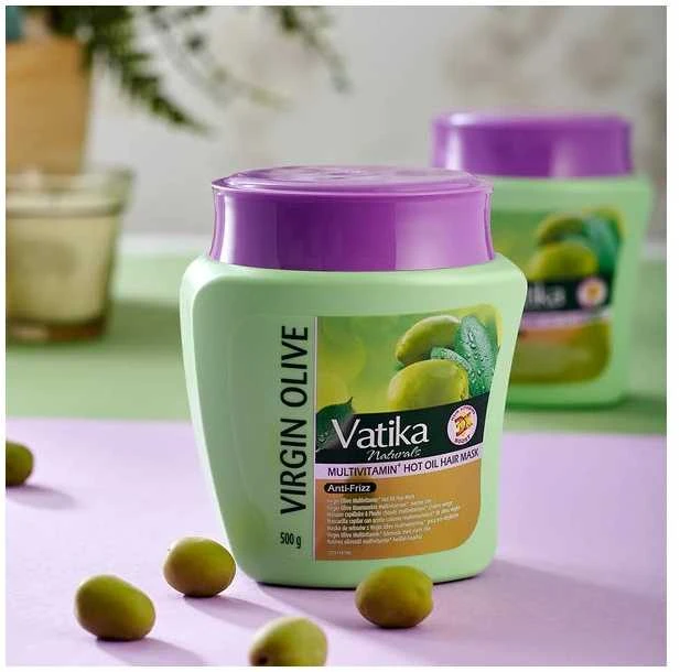 Stiprinanti kaukė plaukams Virgin Olive, Dabur Vatika, 500g