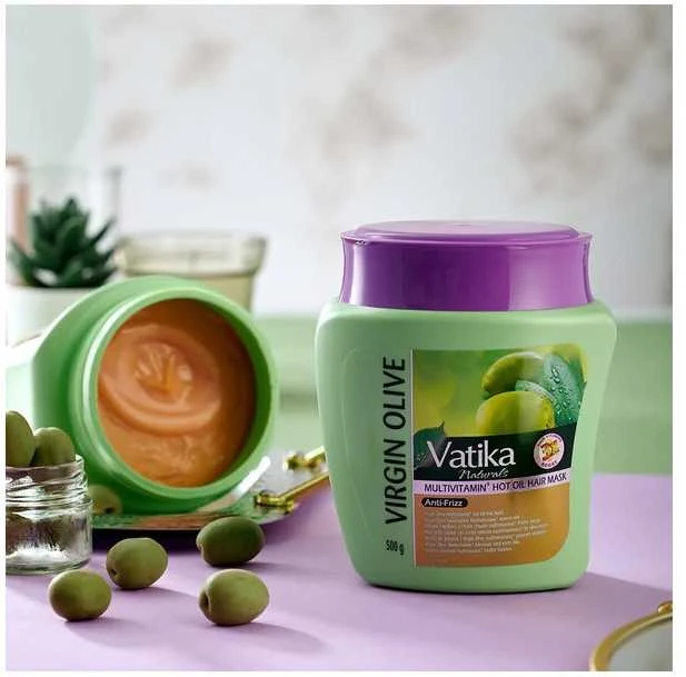 Stiprinanti kaukė plaukams Virgin Olive, Dabur Vatika, 500g