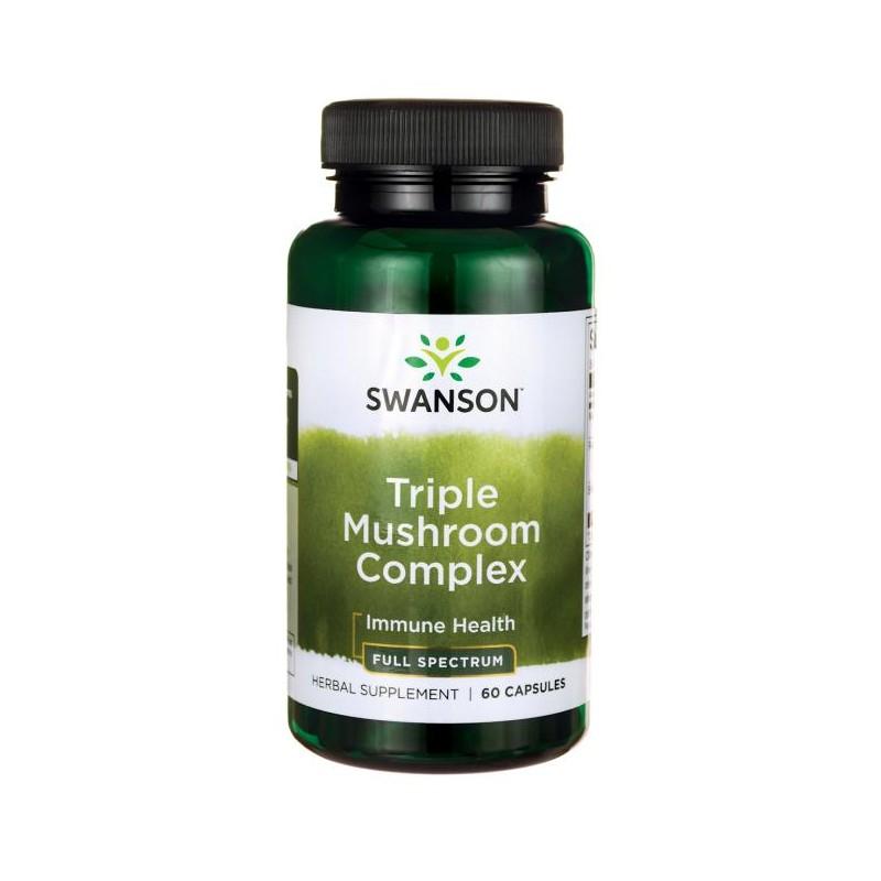 Trijų grybų kompleksas Triple Mushroom, Swanson, 600mg, 60 kapsulių
