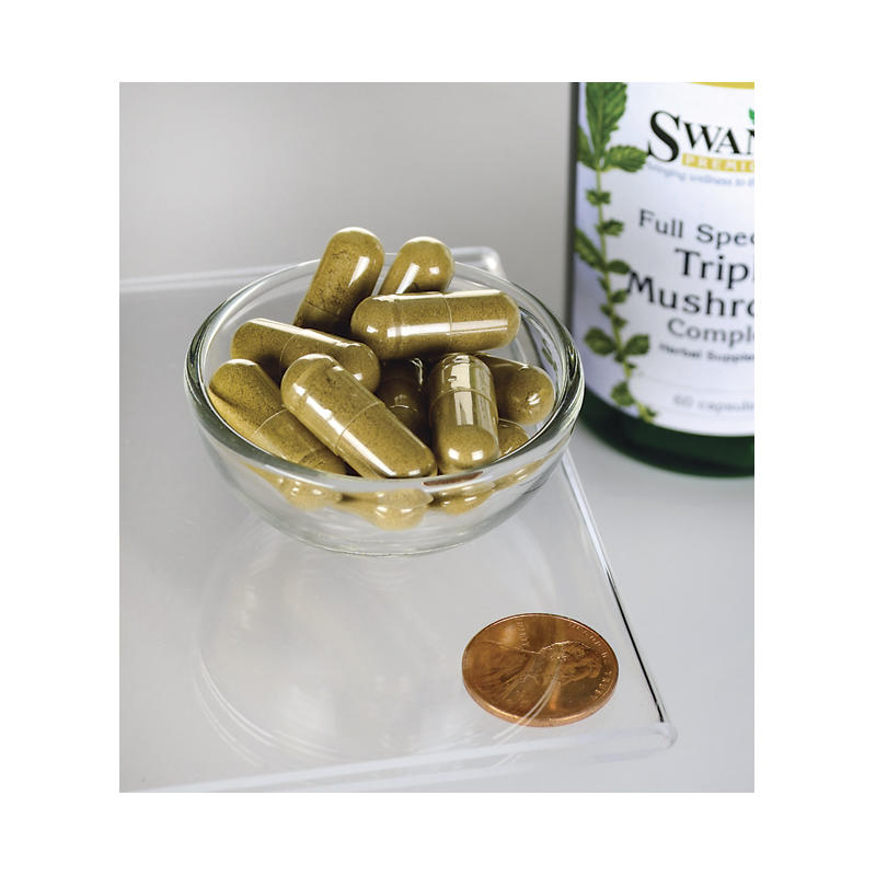 Trijų grybų kompleksas Triple Mushroom, Swanson, 600mg, 60 kapsulių