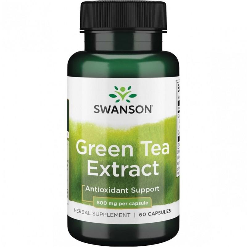 Žaliosios arbatos ekstraktas Žalias Tea, Swanson, 500mg, 60 kapsulių