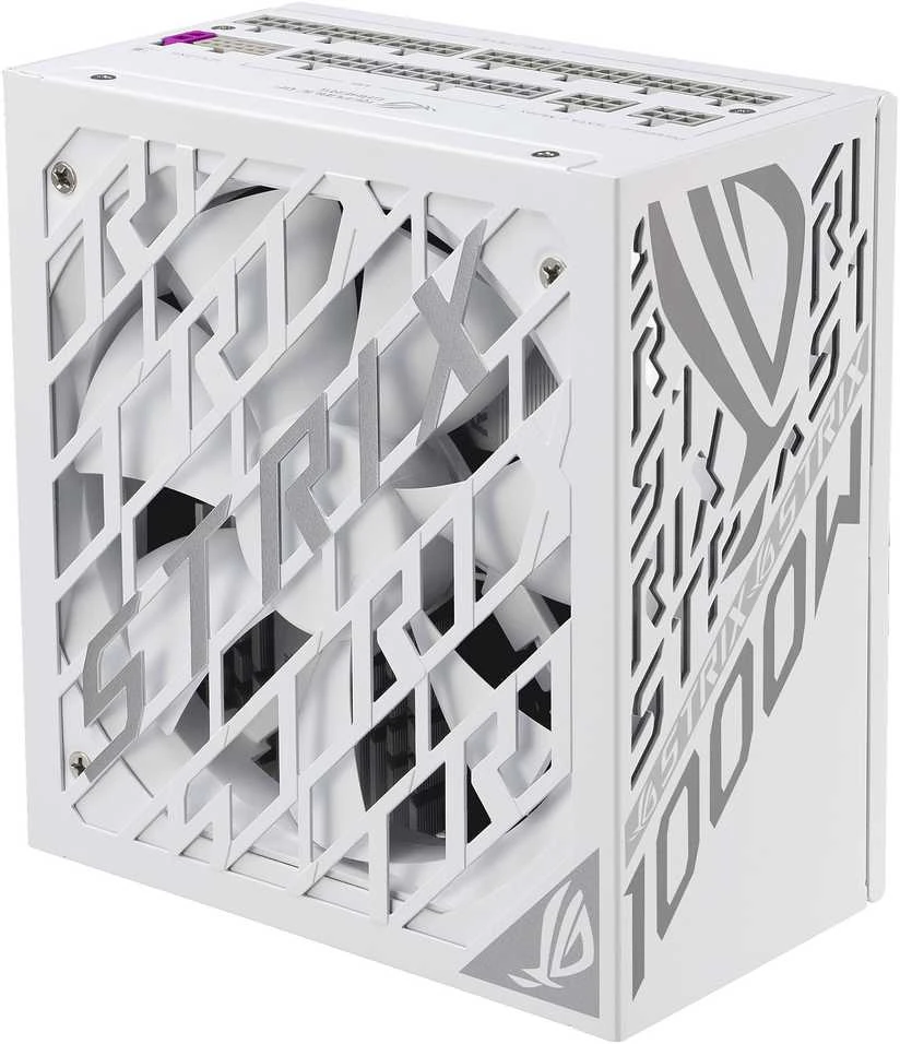ASUS ROG Strix 1000W Platinum, 80 PLUS Platinum maitinimo blokas, modulinis, PCIe 5.1 – 1000 vatų, baltas