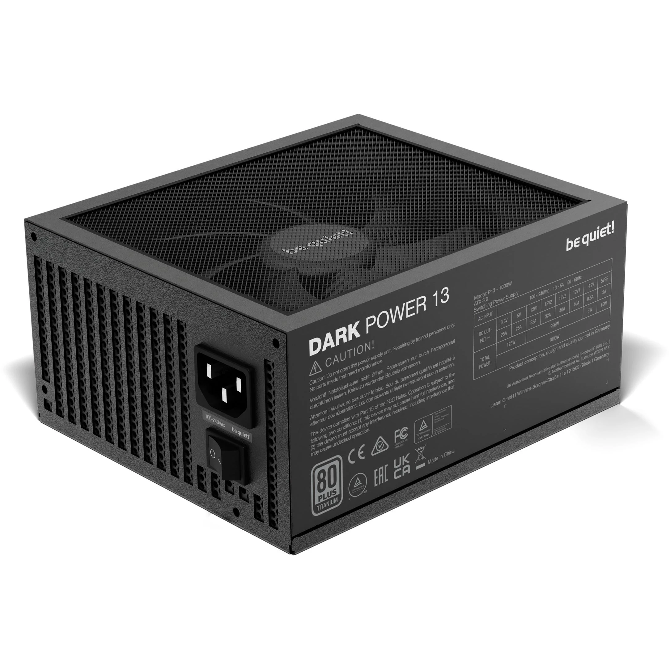 LISTAN BE QUIET Dark Power 13 1000W Titanium Modular