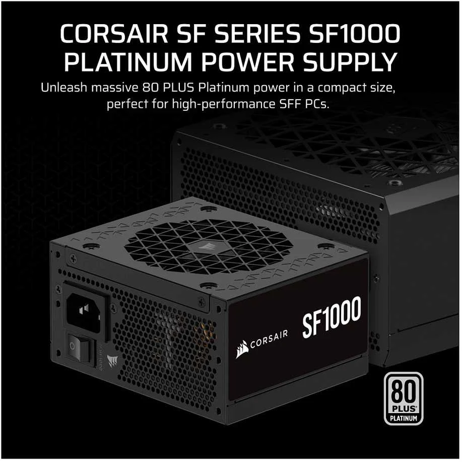 Corsair visiškai modulinis 80 PLUS platininis SFX maitinimo šaltinis (ES) | SF serija SF1000 | 1000 W