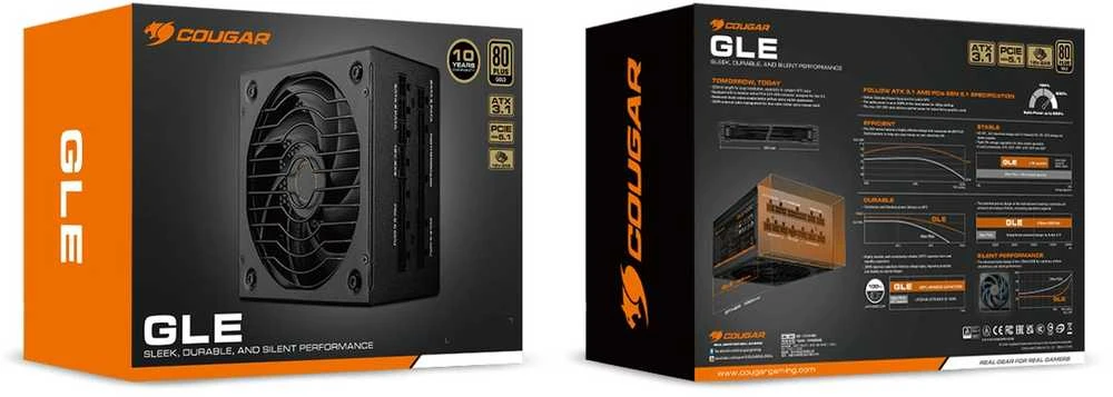 1000W COUGAR įkroviklis GLE 1000W ATX3.1 80 Plus Gold