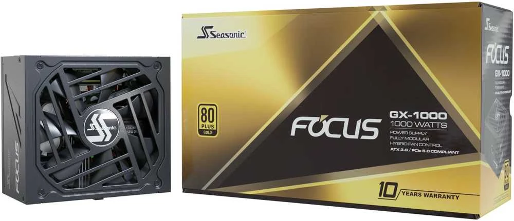 Seasonic Focus GX 80 PLUS Gold PSU, modular – 1000 Watt, juodos spalvos