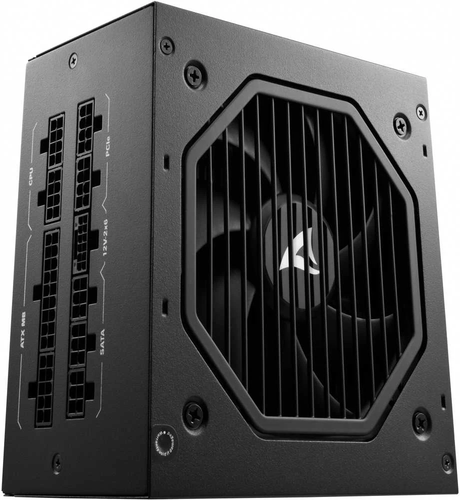 „Sharkoon Rebel P20 1000W“, kompiuterio maitinimo šaltinis - juodas, 1x 12 kontaktų didelio galingumo jungtis, 4x PCIe, kabelių valdymas, 1000 vatų