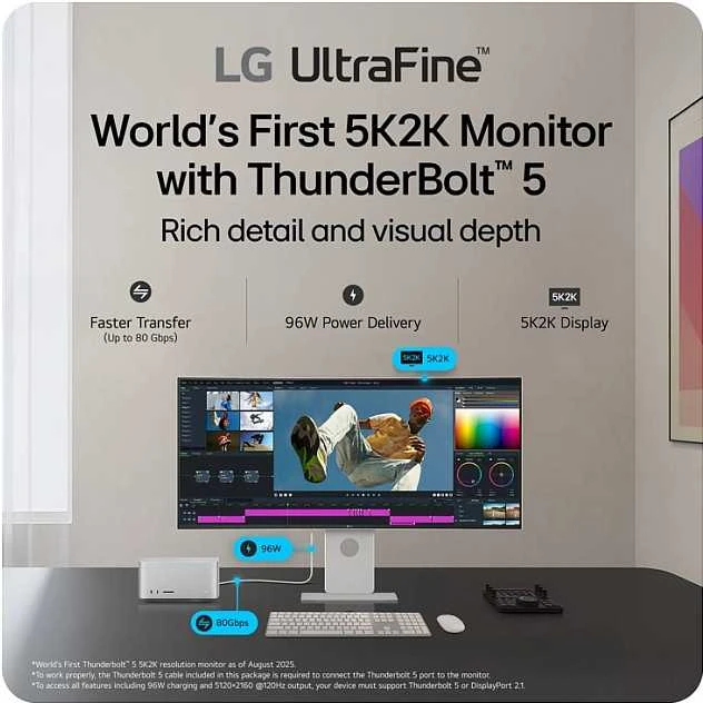 Monitorius „LG UltraFine 40U990A-W“ – 5K2K | Nano IPS juodas | „Thunderbolt 5“ | HDR 600