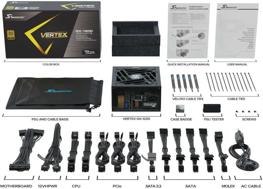 Maitinimo blokas Seasonic VERTEX GX-1200, 1200 W, 80PLUS Gold