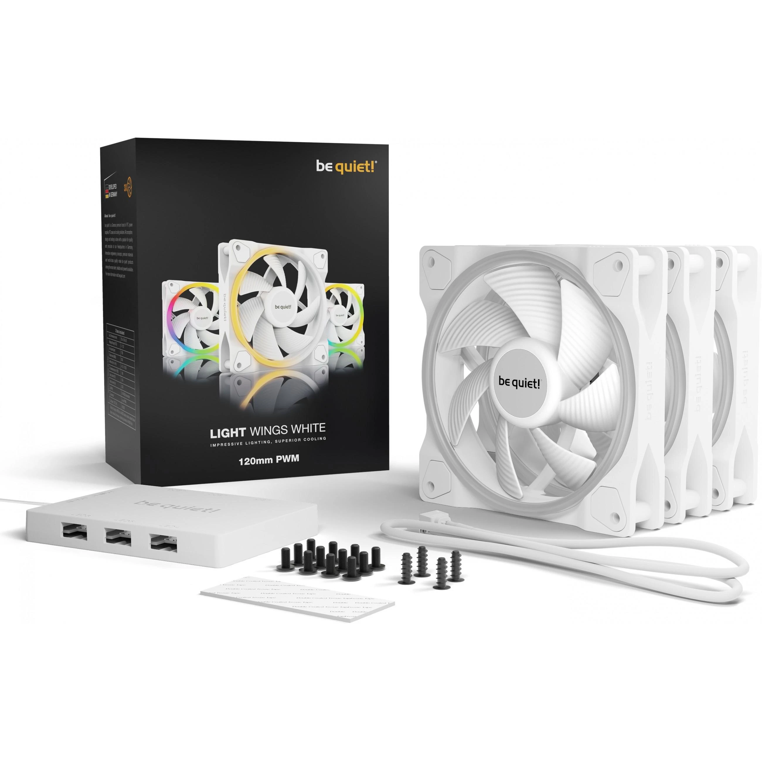 Fan - Be Quiet! Light Wings Baltas 120mm PWM