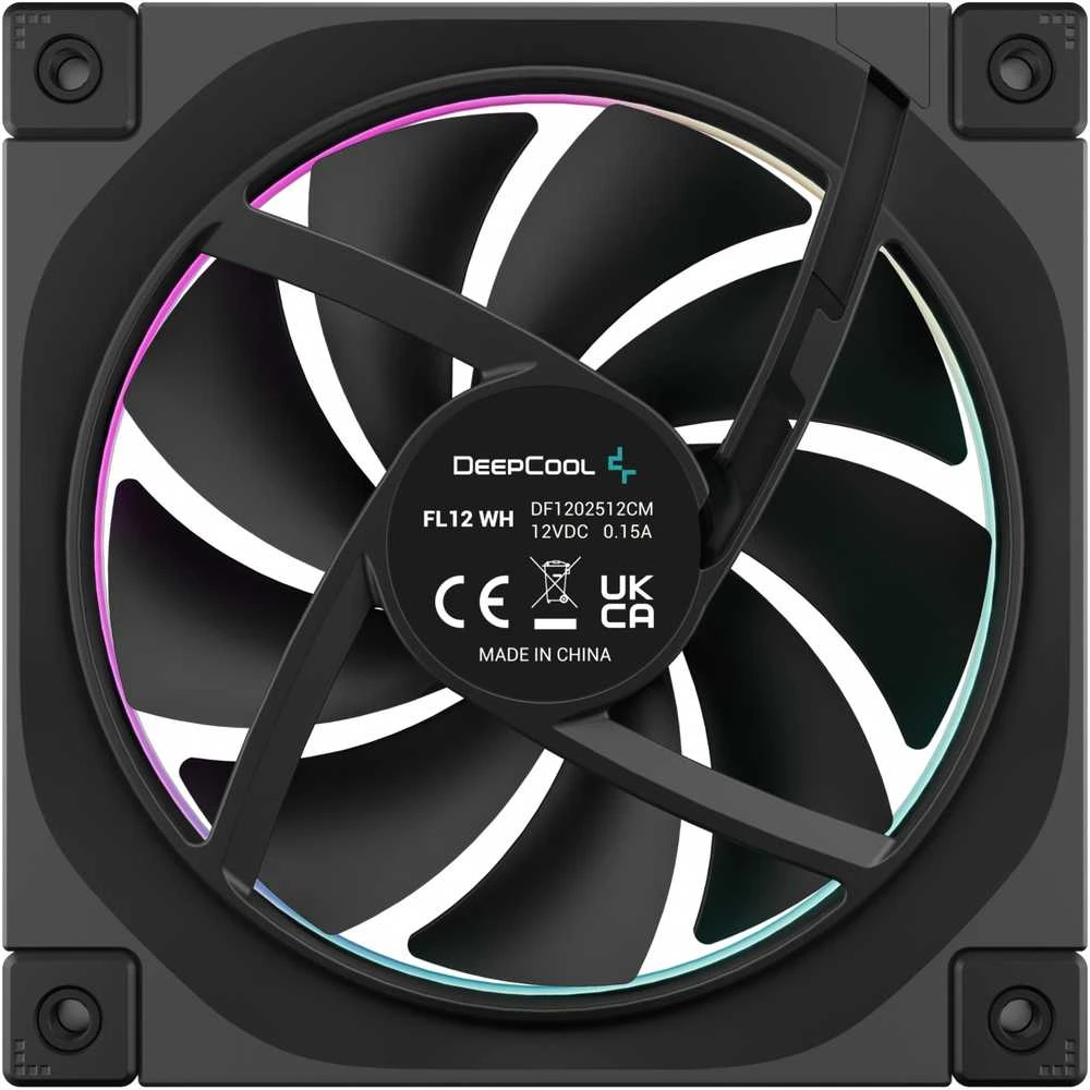 DeepCool FL12 Kompiuterio dėklas Fan 12 cm Juodas 1 pc(s)