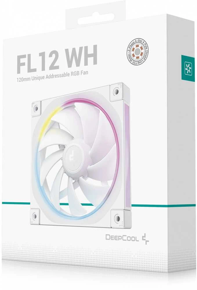 DeepCool FL12 WH Kompiuterio dėklas Fan 12 cm Baltas 1 pc(s)