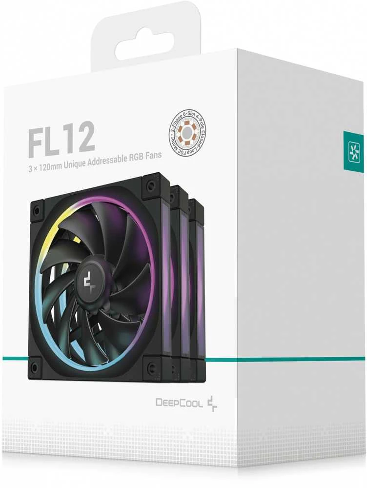 Deepcool FL12 ventiliatorių rinkinys dėžutėje