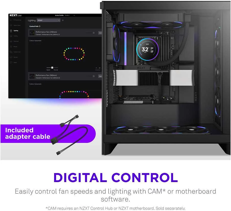 Nzxt F120X juodas ventiliatorius (RF-U12PN-B1)