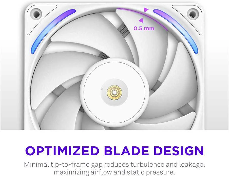 Nzxt F120X balta ventiliatorius (RF-U12PN-W1)