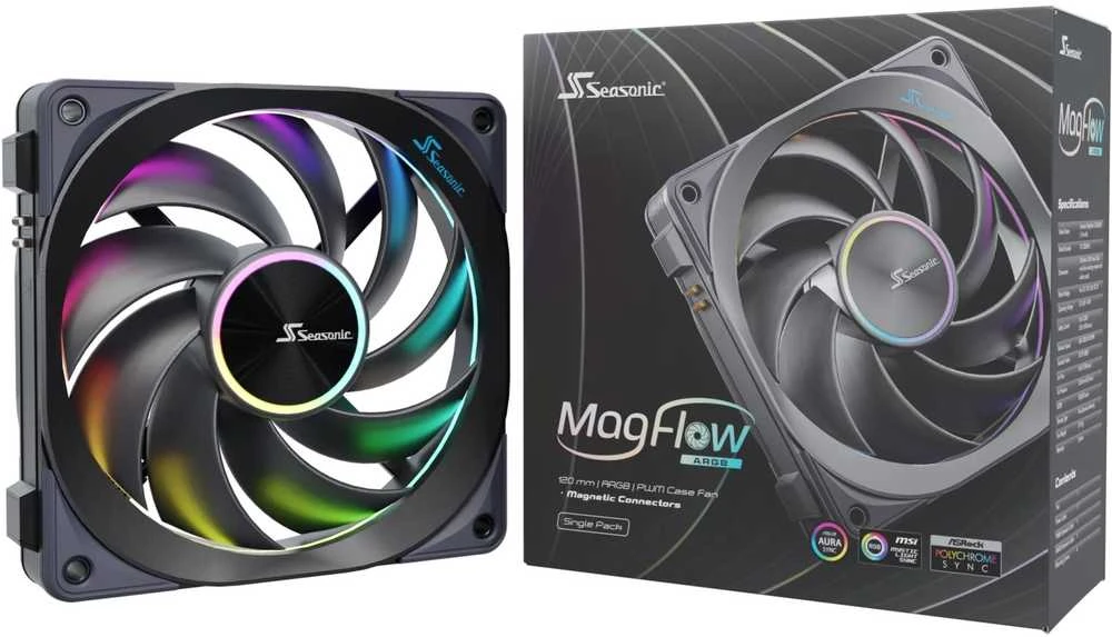 Seasonic MagFlow 1225 ARGB PWM korpuso ventiliatorius - 120mm