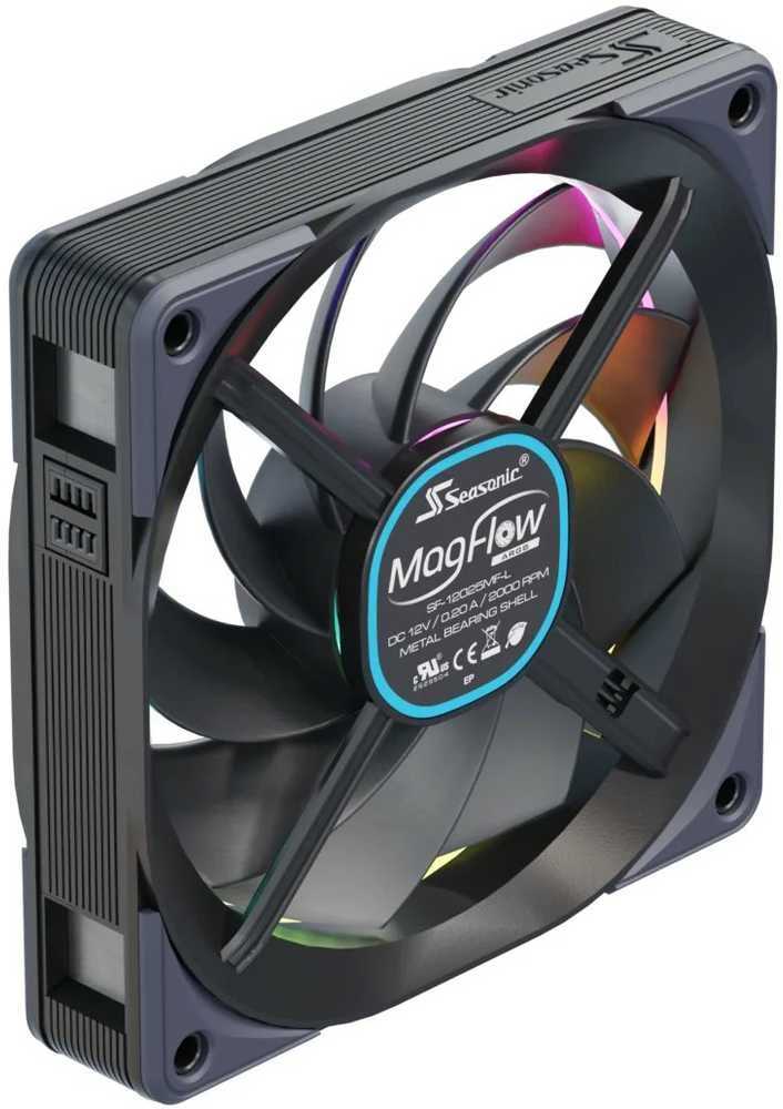 Seasonic MagFlow 1225 ARGB PWM korpuso ventiliatorius – 120 mm, 3 vnt. komplektas