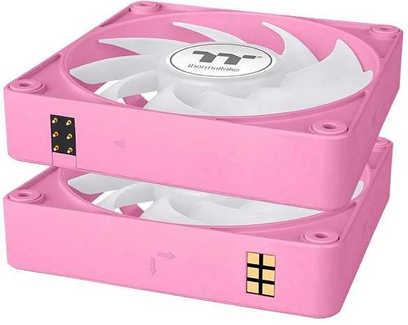Rožiniai Thermaltake CT120 ventiliatoriai su jungtimis