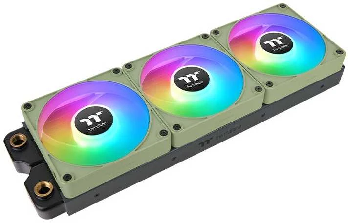 Trys žali Thermaltake CT120 ventiliatoriai su RGB