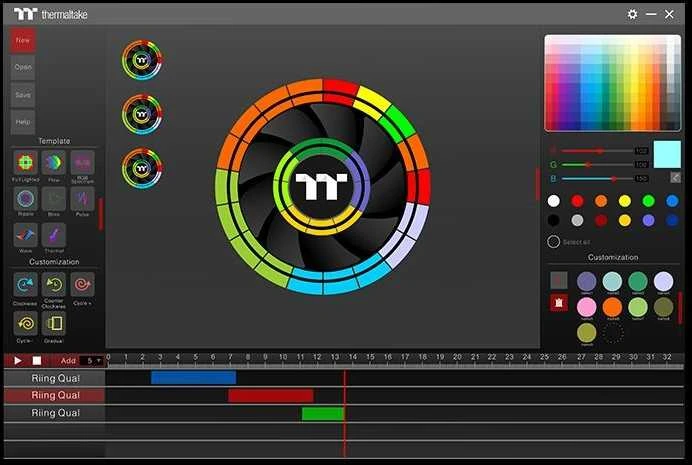 Ventiliatorius Thermaltake Riing Quad 12 RGB TT Premium Edition 3 pakuotės + HUB baltas (CL-F100-PL12SW-A)