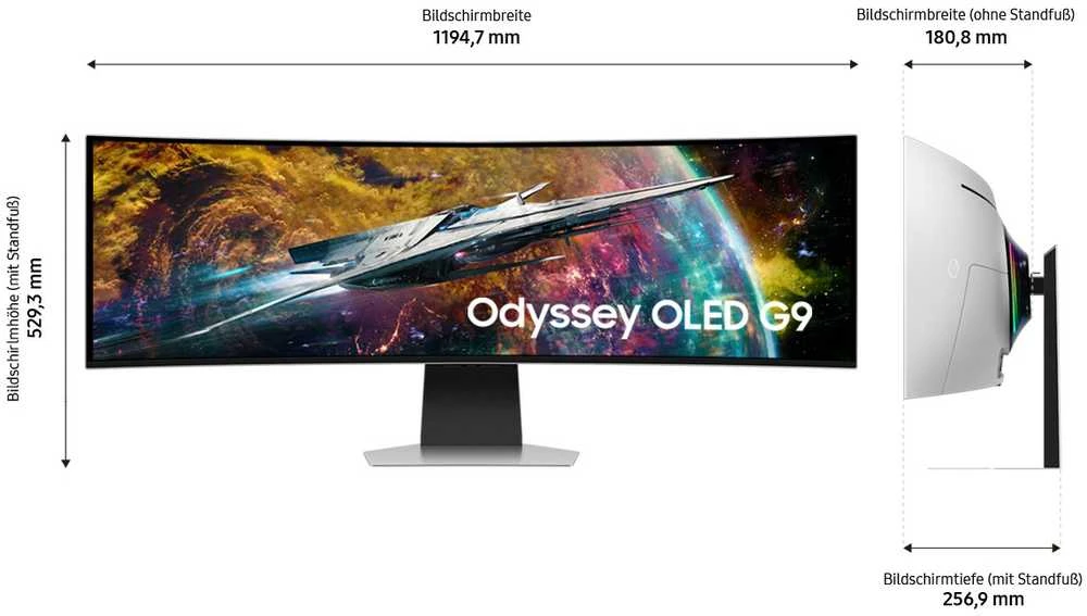 Monitorius - Samsung Odyssey OLED G9 49-Colių Dual QHD 240Hz Lenktas Juodas