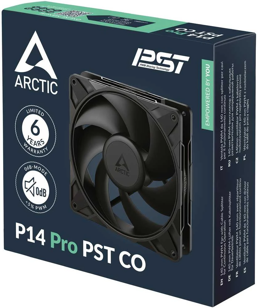 ARCTIC P14 Pro PST CO PWM korpuso ventiliatorius – 140mm, juodos spalvos