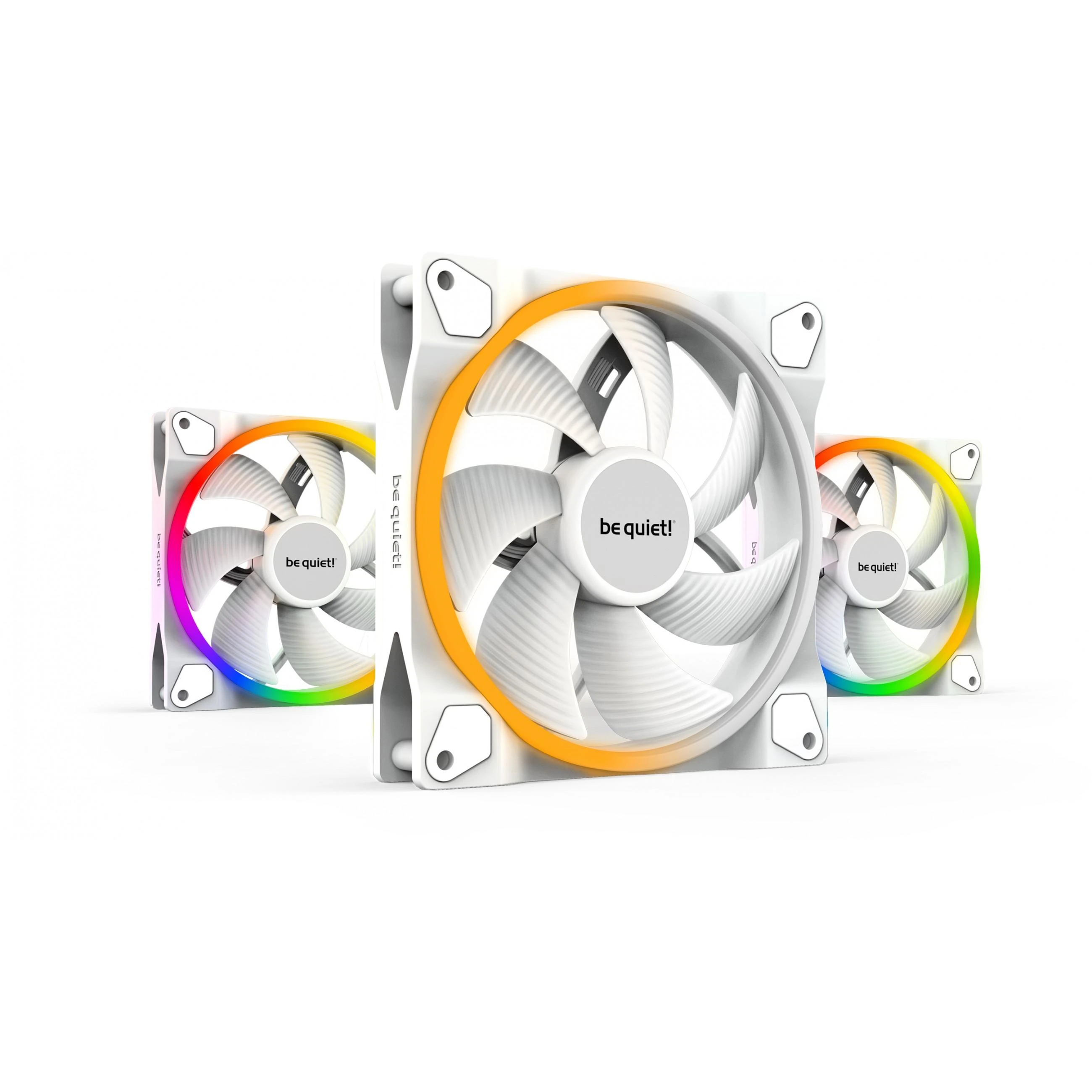 Be Quiet! Light Wings balti 140 mm ventiliatoriai su ARGB