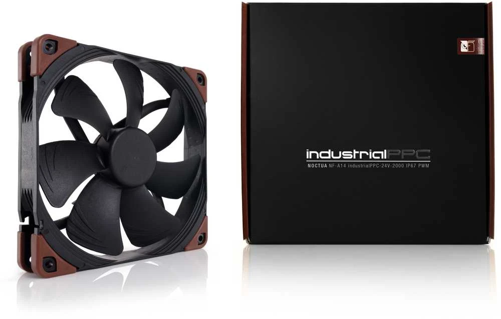 Noctua NF-A14 INDUSTRIALPPC-2000 PWM Kompiuterio dėklas Fan 14 cm Juodas, Brown 1 pc(s)