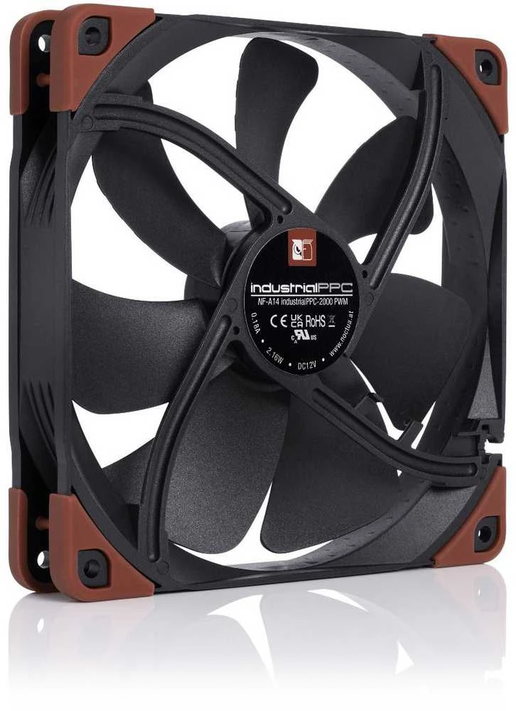 Noctua NF-A14 INDUSTRIALPPC-2000 PWM Kompiuterio dėklas Fan 14 cm Juodas, Brown 1 pc(s)