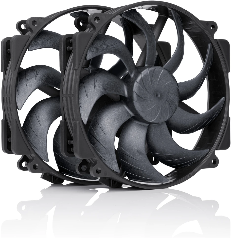 Noctua NF-A14X25r G2 PWM Sx2-PP chromax.juodas fan, LCP – juodas, 140mm, 2-pack