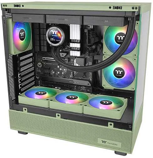 Thermaltake CT140 EX ARGB Sync 3 ventiliatorių pakuotė, žalia (CL-F197-PL14MG-A)