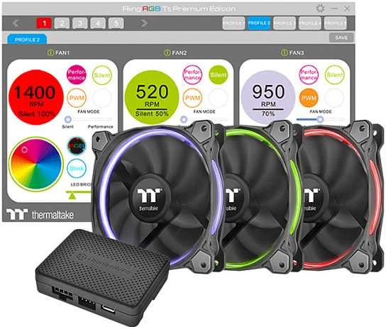 Ventiliatorius Thermaltake Riing 14 RGB TT Premium Edition 3 Pack (3x140mm, LNC, 1400 RPM)