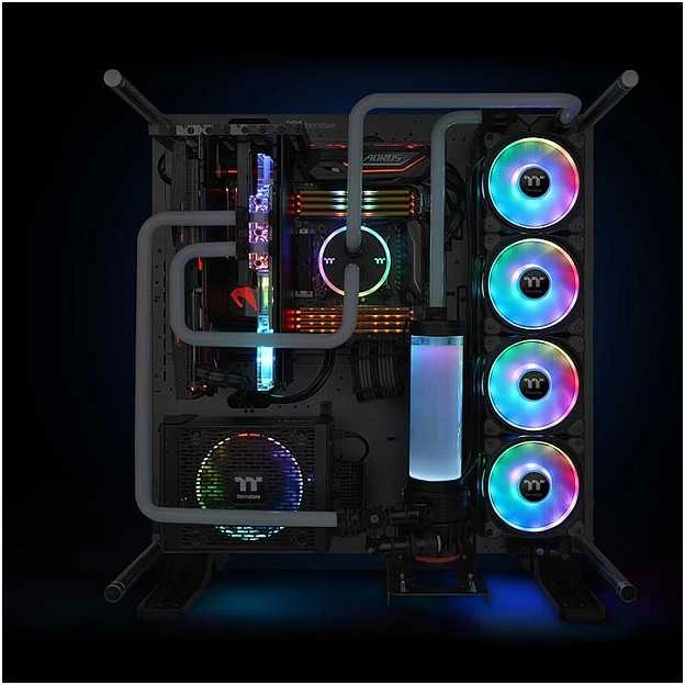 „Wentylator Thermaltake Riing Duo 14 RGB 3-pack + Hub“ (CL-F078-PL14SW-A)