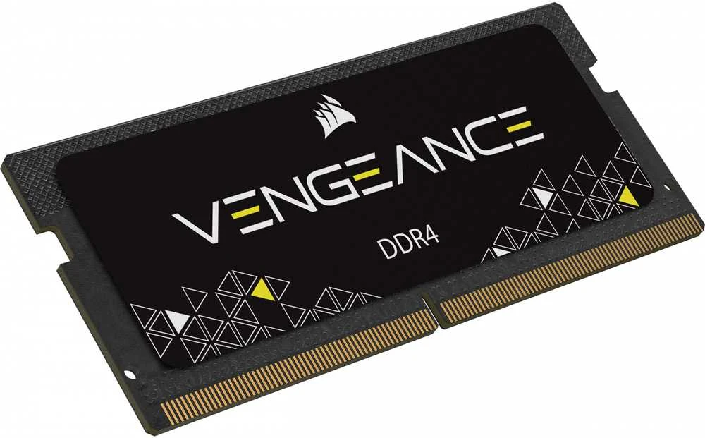 RAM 16 GB „Corsair SO-DIMM 2666“ (2 x 8 GB) dvigubos atminties rinkinys (juodas. CMSX16GX4M2A2666C18. „Vengeance“)