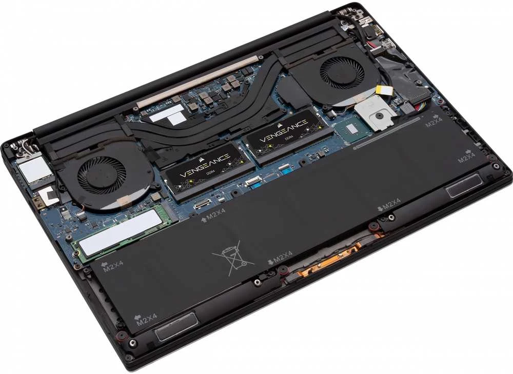 RAM 16 GB „Corsair SO-DIMM 2666“ (2 x 8 GB) dvigubos atminties rinkinys (juodas. CMSX16GX4M2A2666C18. „Vengeance“)