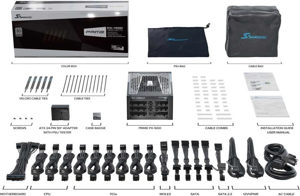 Seasonic Maitinimo blokas PRIME PX-1600 ATX 3.0, 80 PLUS Platinum sertifikatas