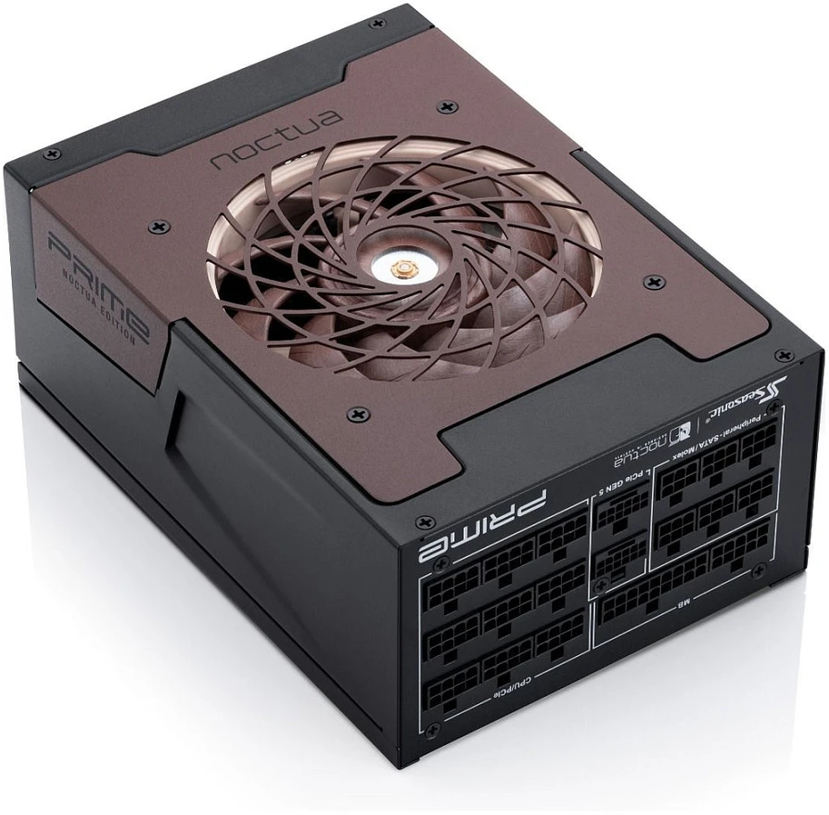 „Seasonic Prime TX-1600 Noctua Edition“ maitinimo šaltinis, „80 PLUS Titanium“, modulinis, ATX 3.1, PCIe 5.0 × 1600 vatų