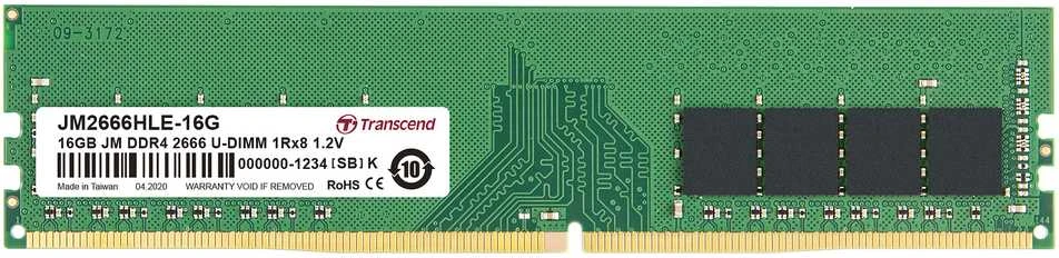 RAM TRANSCEND 16GB JM DDR4 2666Mhz U-DIMM 1Rx8 2Gx8 CL19 1.2V
