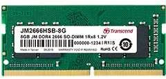 RAM TRANSCEND 16GB JM DDR4 2666Mhz SO-DIMM 2Rx8 1Gx8 CL19 1,2V