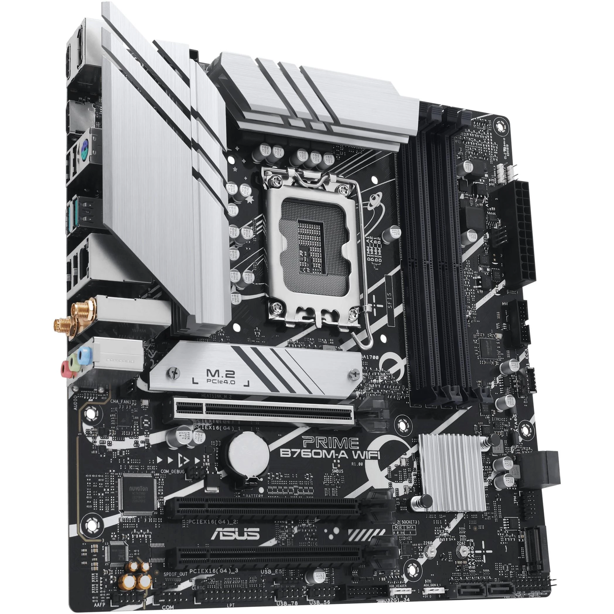 Pagrindinė plokštė ASUS Intel B760 Express/LGA1700/Micro-ATX/Memory DDR5/Atminties lizdai 4/3xPCI-Express 4.0 16x/2xM.2/2xHDMI/1xDisplayPort/4xUSB 2.0/2xUSB 3.2/1xPS/2/1xRJ45/3xAudio port