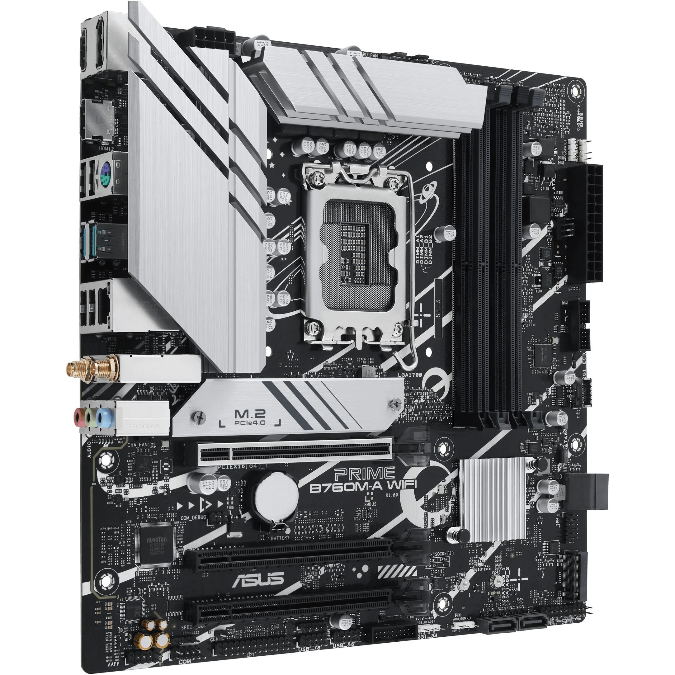 Pagrindinė plokštė ASUS Intel B760 Express/LGA1700/Micro-ATX/Memory DDR5/Atminties lizdai 4/3xPCI-Express 4.0 16x/2xM.2/2xHDMI/1xDisplayPort/4xUSB 2.0/2xUSB 3.2/1xPS/2/1xRJ45/3xAudio port