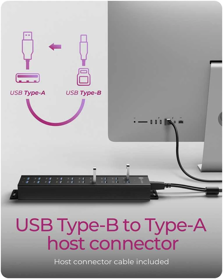Raidsonic | 20-in-1 USB HUB su maitinimo šaltiniu, įjungimo/išjungimo mygtuku ir tvirtinimo laikikliais | IB-HUB1720-U3