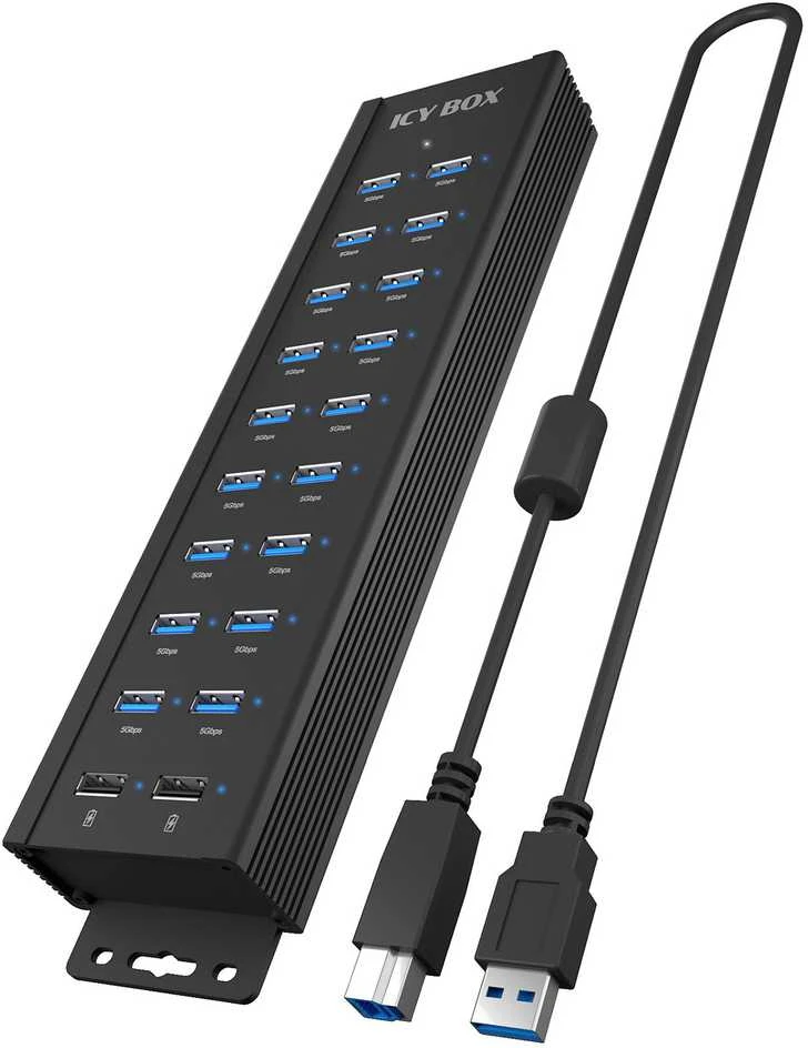 Icy Box 20-in-1 USB šakotuvas su laidu