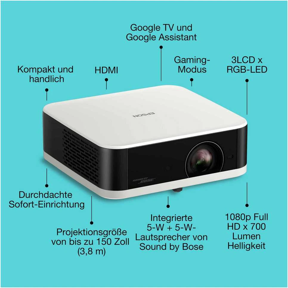 Projektorius Epson Lifestudio Pop EF-61W | Full HD (1920x1080) | 700 ANSI lumens | Baltas