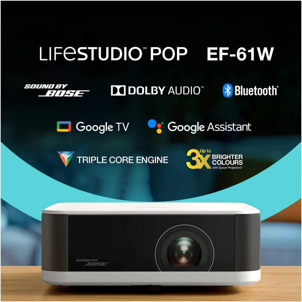 Projektorius Epson Lifestudio Pop EF-61W | Full HD (1920x1080) | 700 ANSI lumens | Baltas